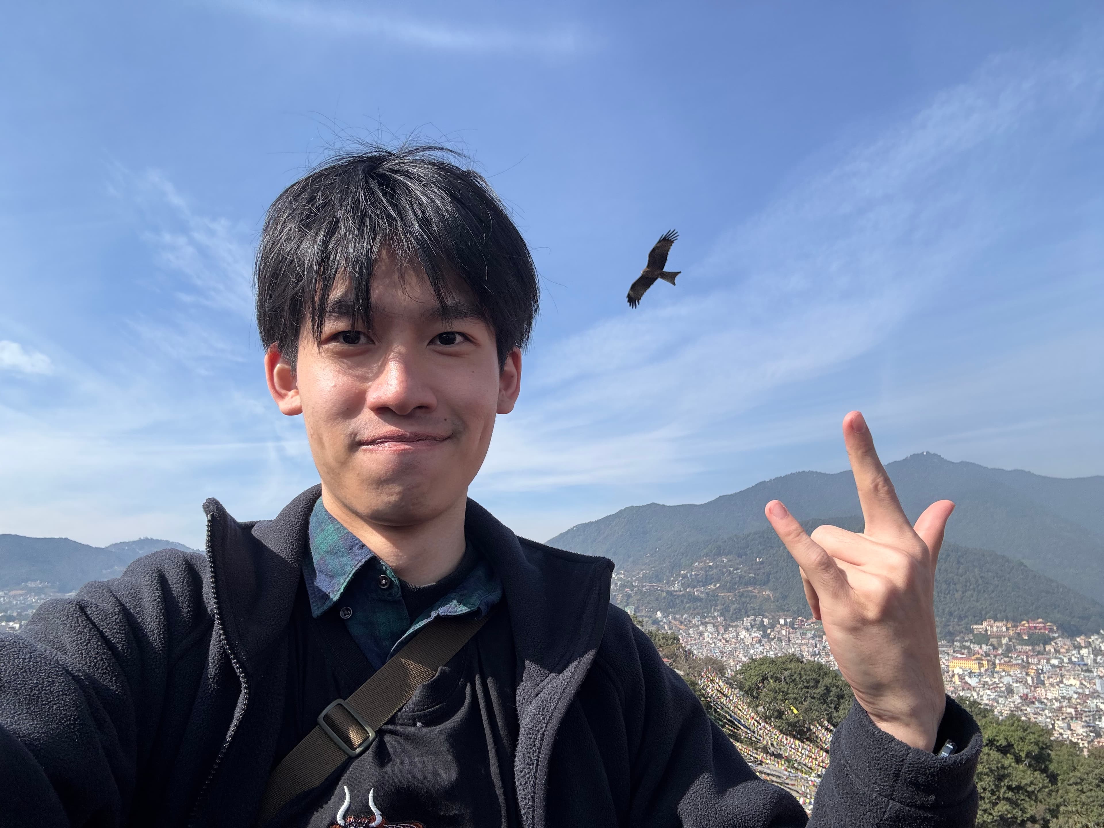 Kathmandu with a hawk